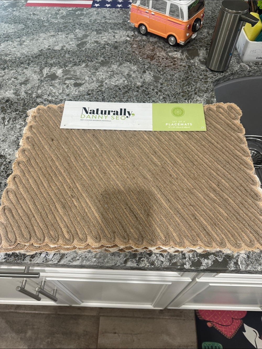 NEW set of (2) 8 placements Naturally Danny Seo Set of Placemats - Beige/Tan